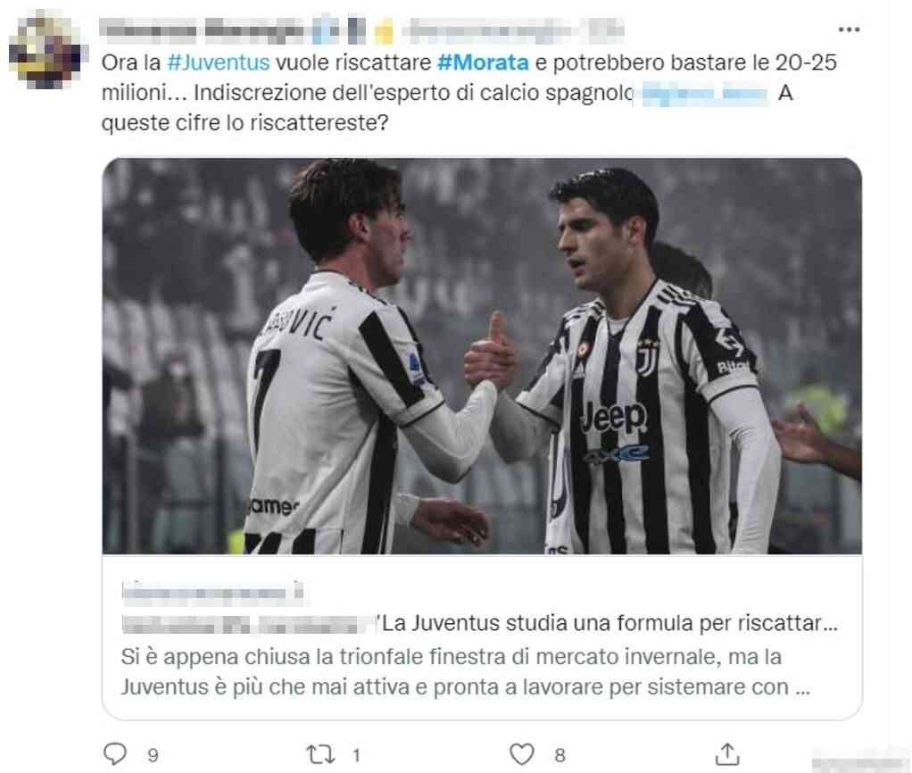 Tweet Morata 