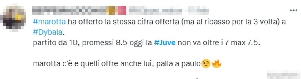 Tweet Paulo Dybala