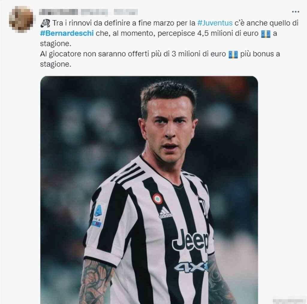 Tweet Federico Bernardeschi