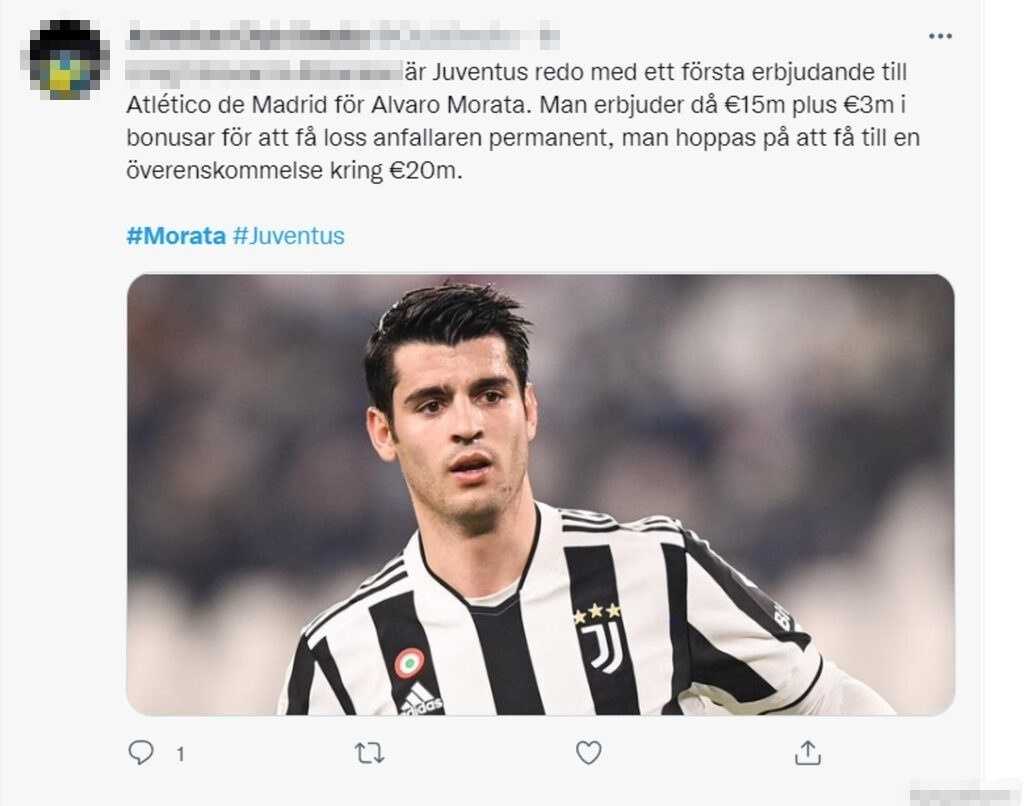 Tweet Morata 