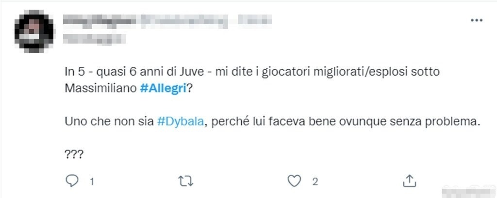 Tweet Allegri 