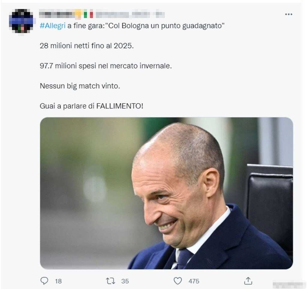 Tweet Allegri 