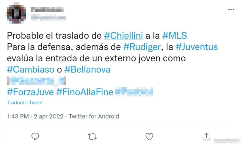 Tweet Chiellini 