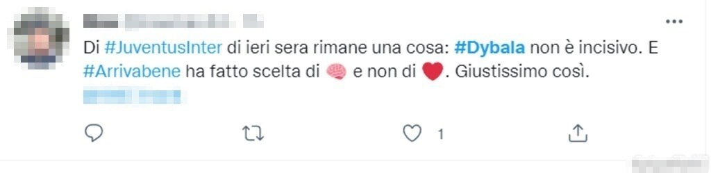 Tweet Dybala