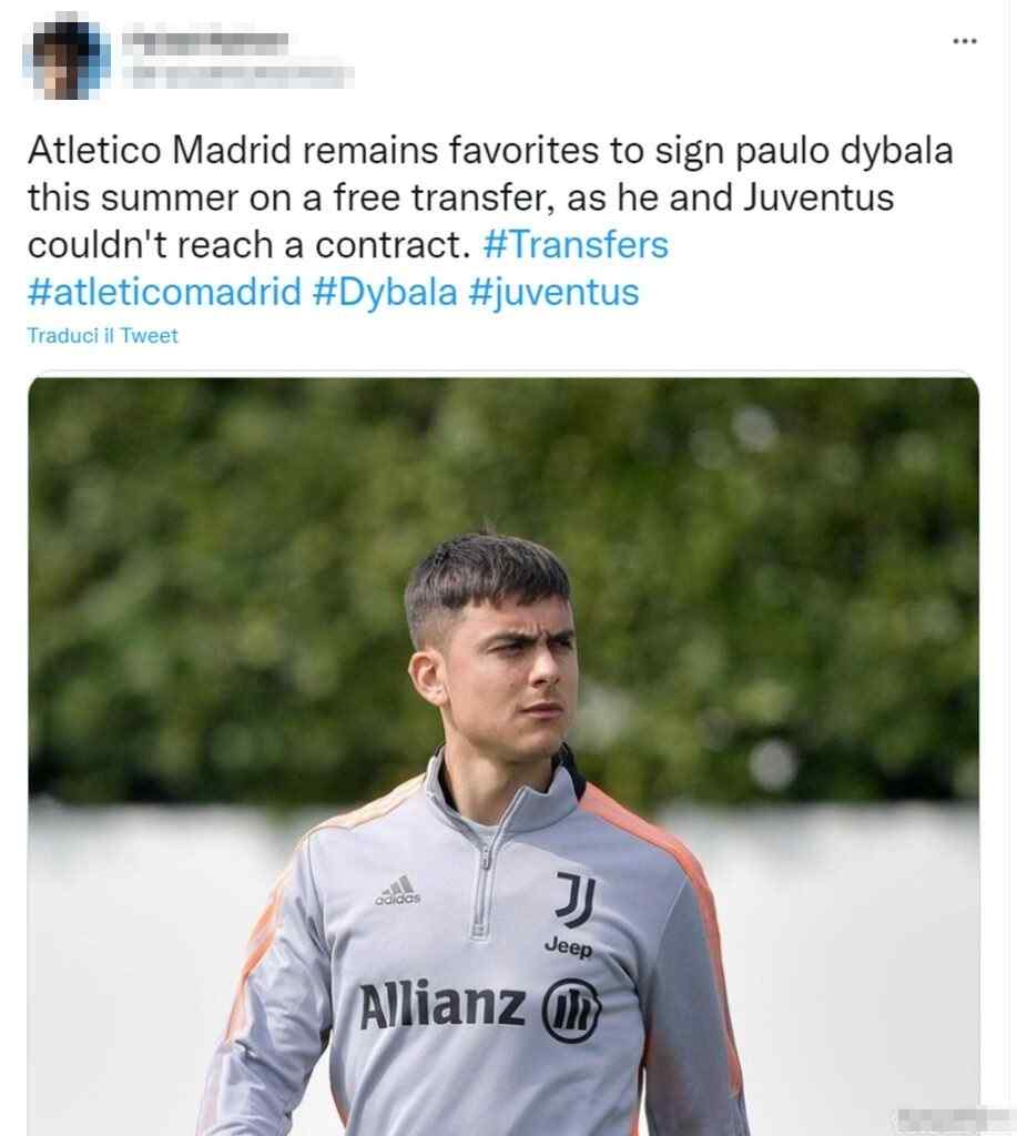 Tweet Dybala 