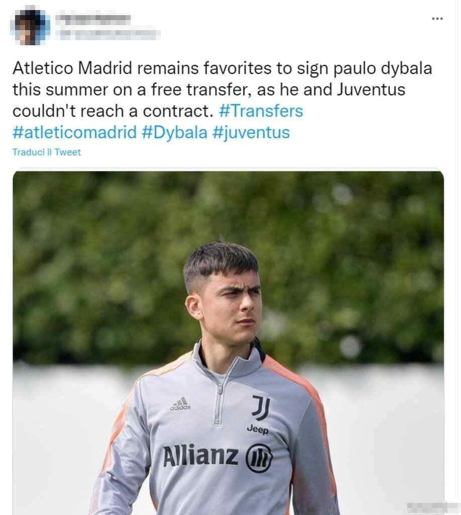 Tweet Dybala 