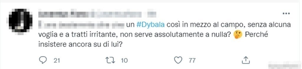 Tweet Dybala 