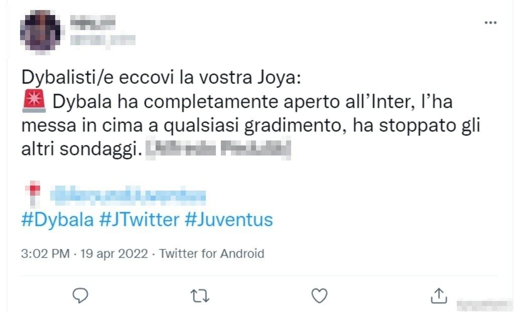 Tweet Dybala