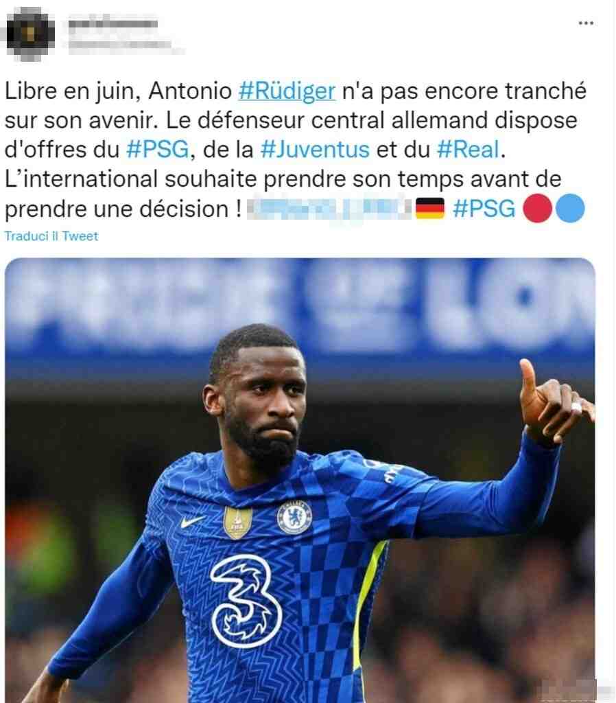 Tweet Rudiger 