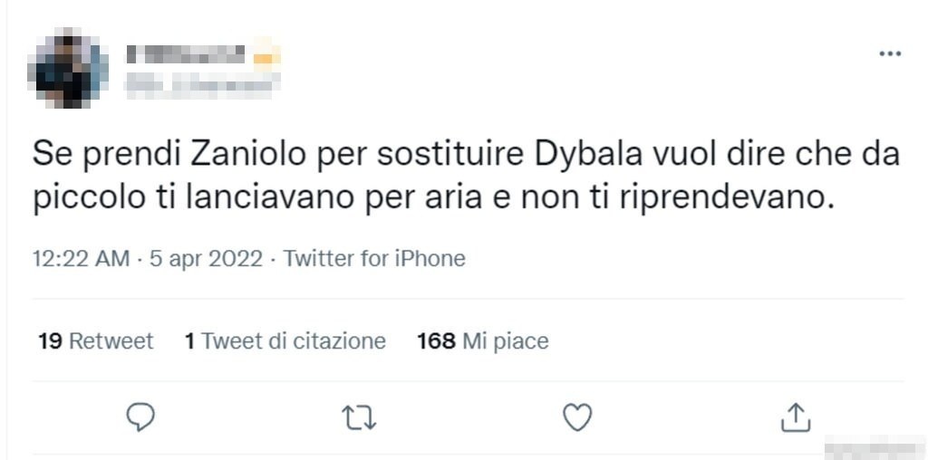 Tweet Zaniolo 