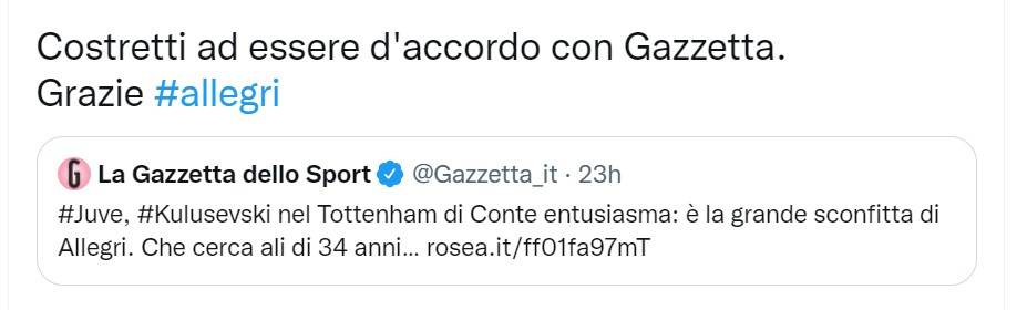 Allegri Kulusevski (Twitter)