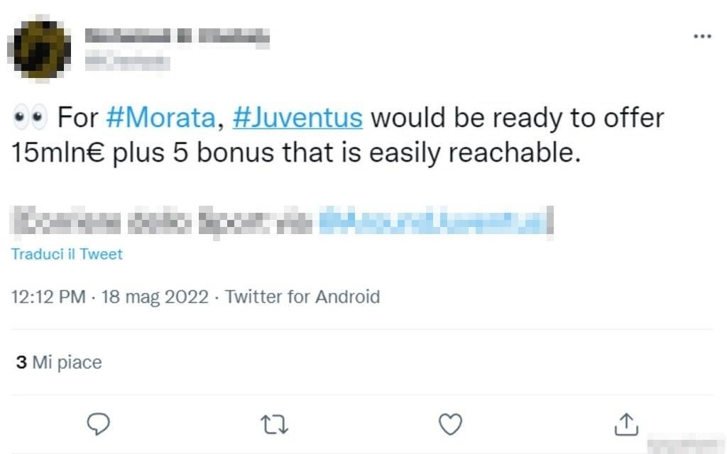 Tweet Morata 