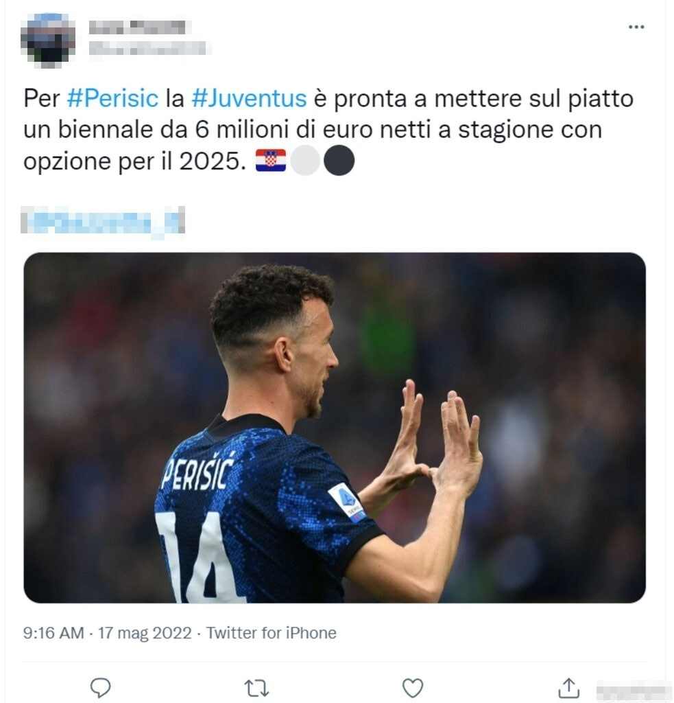 Tweet Perisic 