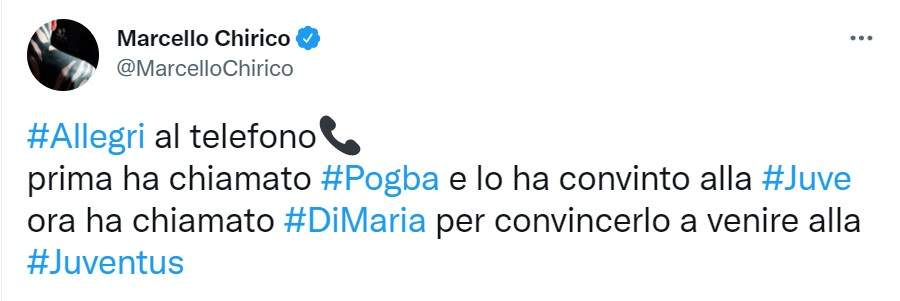 Marcello Chirico Juventus (Twitter)