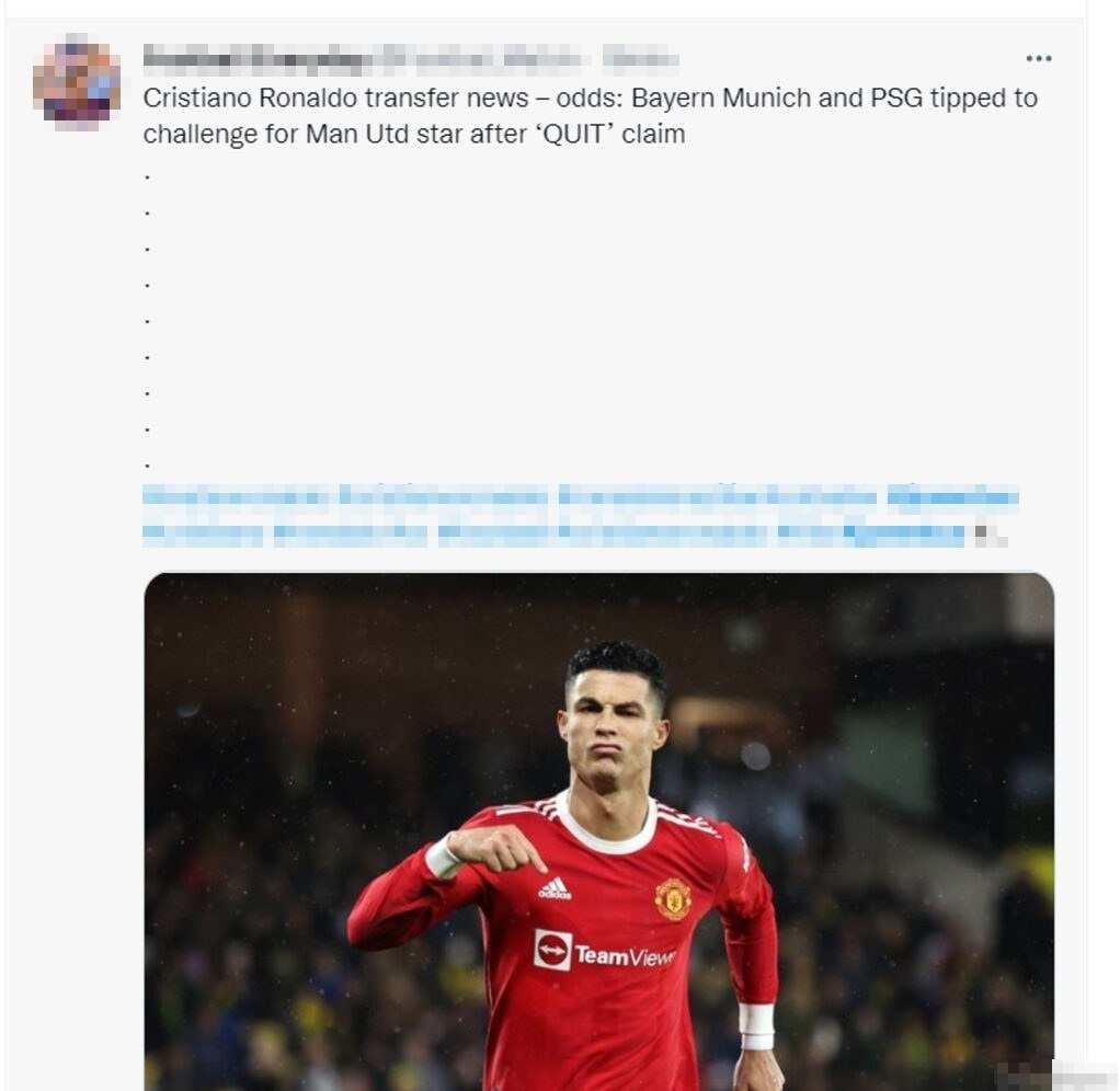 Tweet Cristiano Ronaldo
