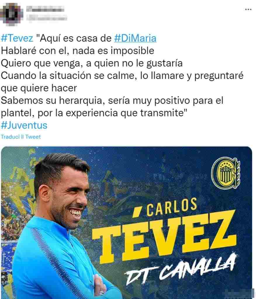 Tweet Tevez 