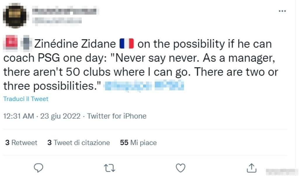 Tweet Zidane 