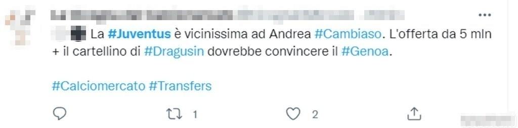 Tweet mercato