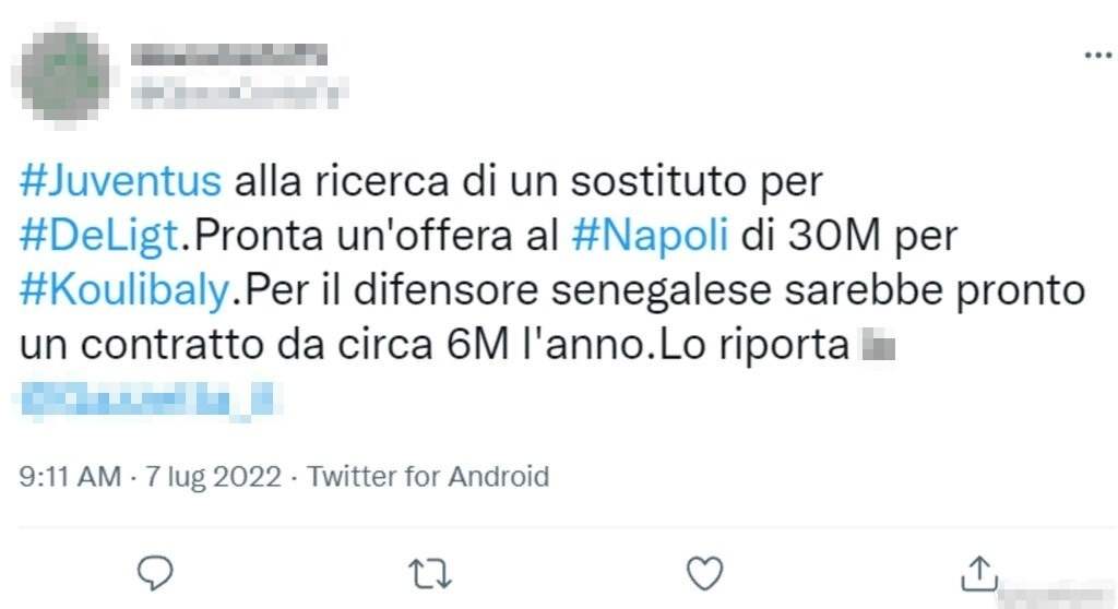 Tweet Koulibaly