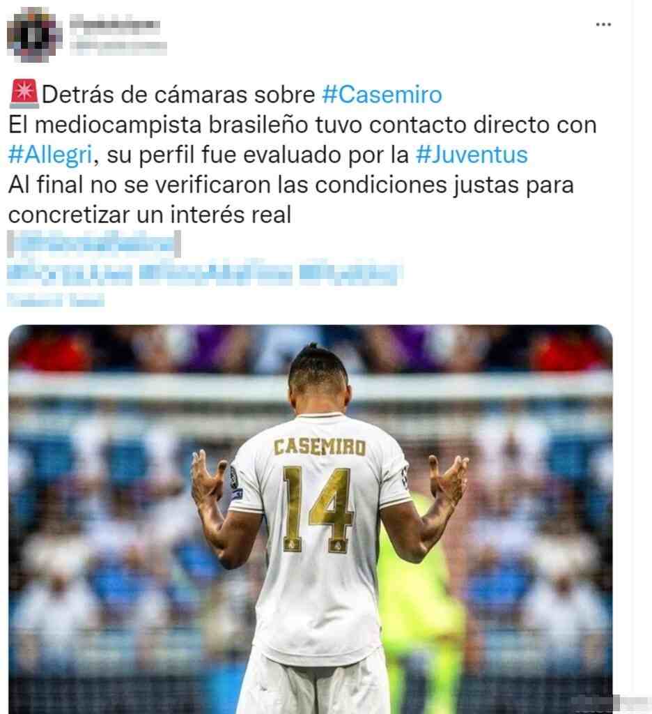 Tweet Casemiro 