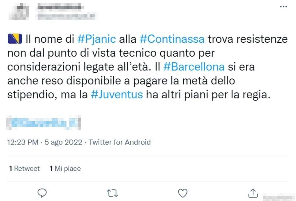 Tweet Pjanic