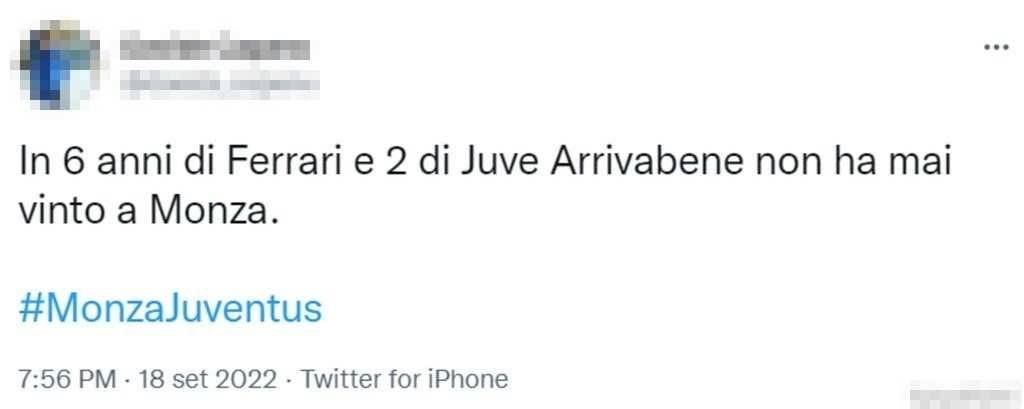 Tweet Monza-Juve