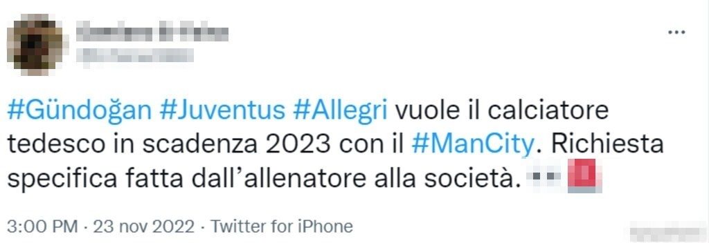 Tweet Allegri 