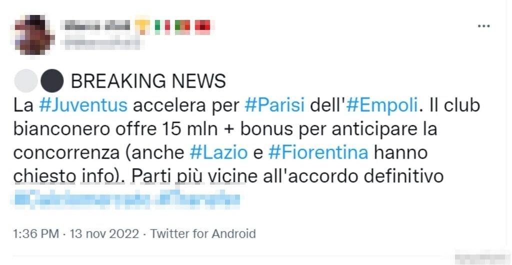 Tweet Parisi