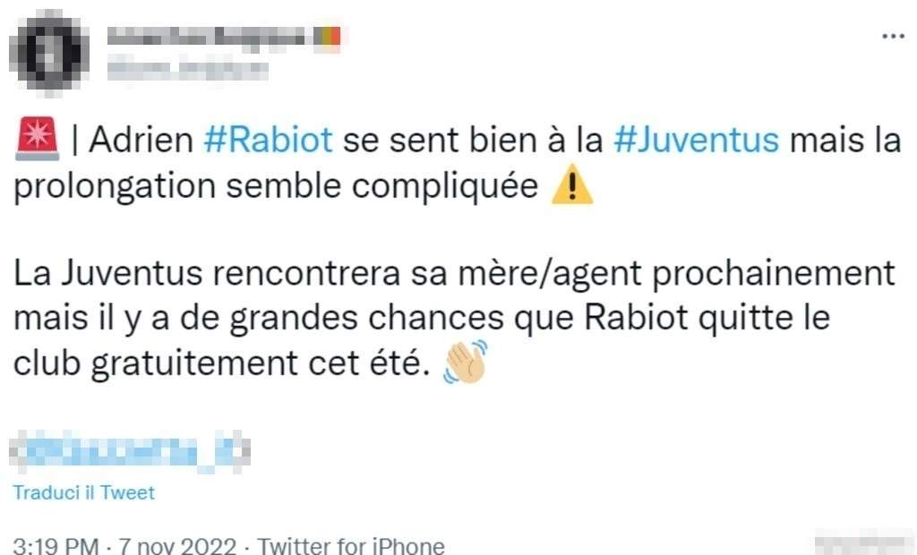 Tweet Rabiot 