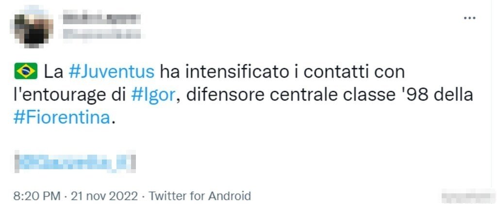 Tweet mercato