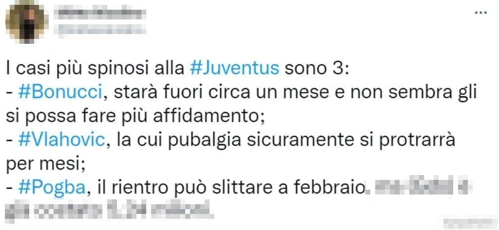 Tweet Juve 