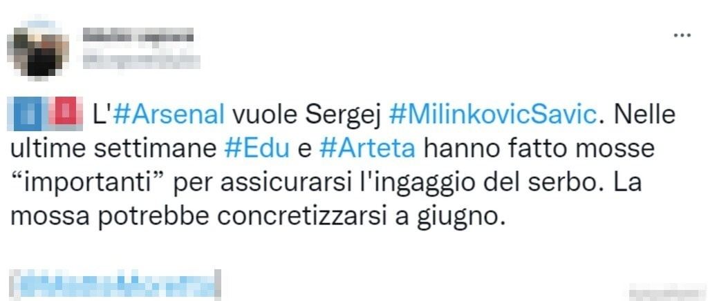 Tweet Milinkovic 