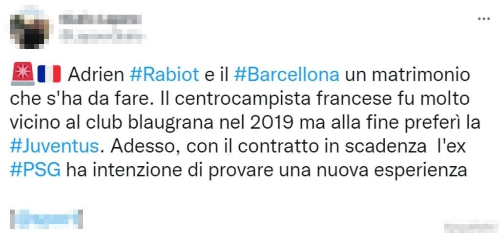 Tweet Rabiot 