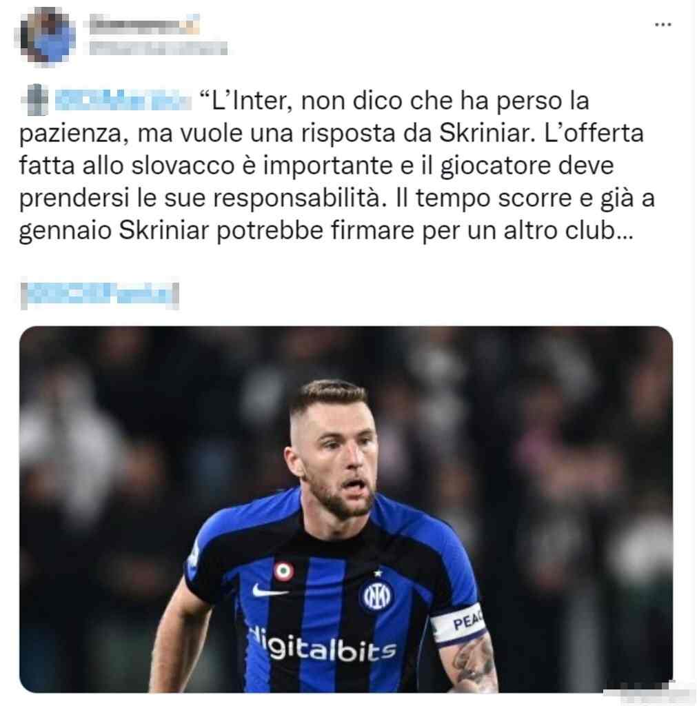Tweet Skriniar 