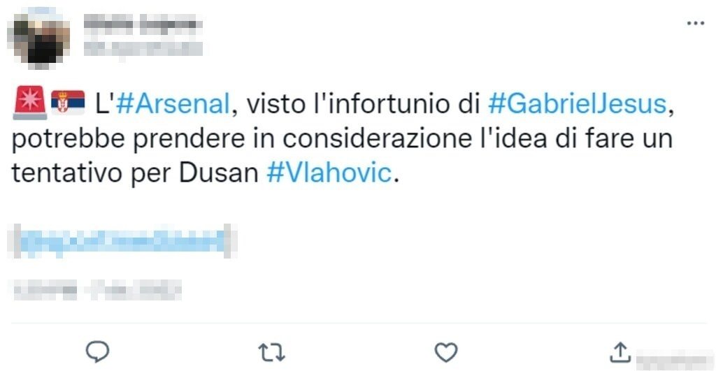 Tweet Vlahovic 