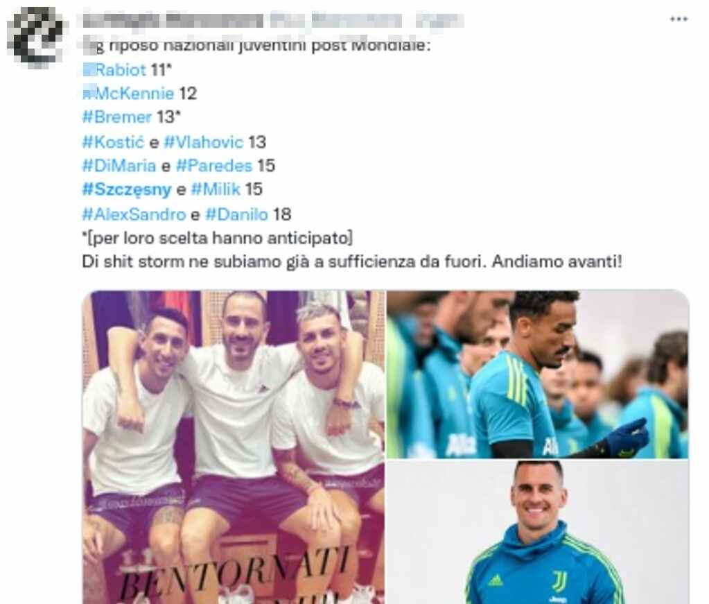 Alex Sandro e Danilo tweet