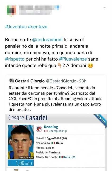 Cesare Casadei valore