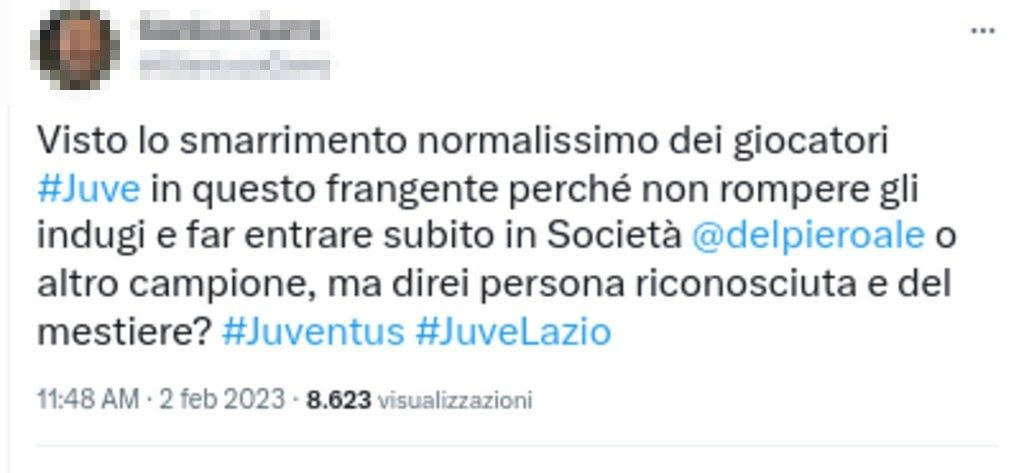 Del Piero tweet