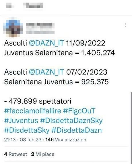 Salernitana Juventus Dazn Sky