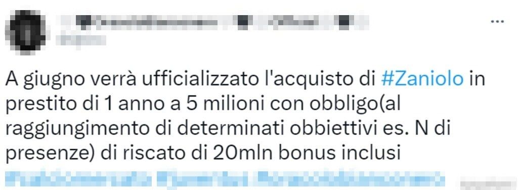 Tweet Zaniolo 