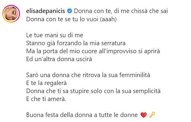Elisa De Panicis festa donna