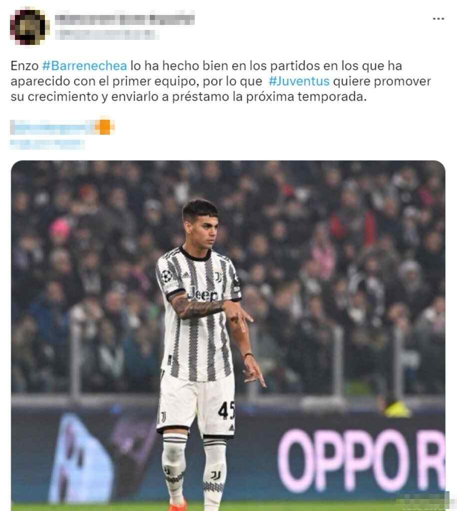 tweet barrenechea juventus