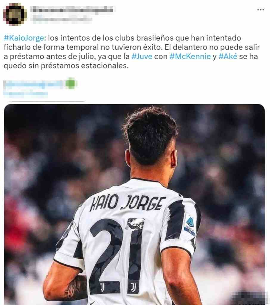 tweet kaio jorge juventus 