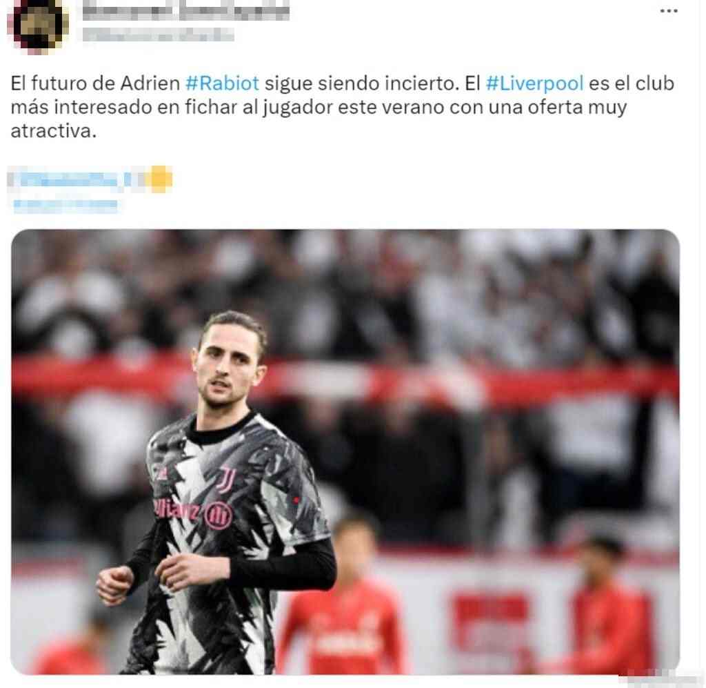 tweet rabiot juventus liverpool