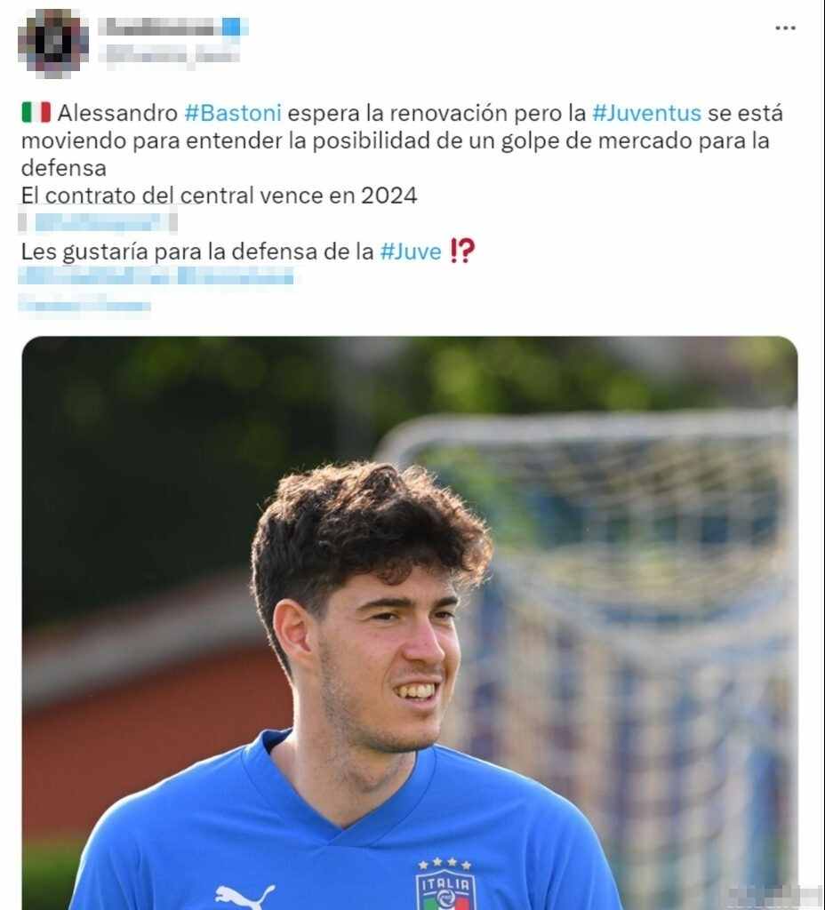 tweet bastoni juve inter 
