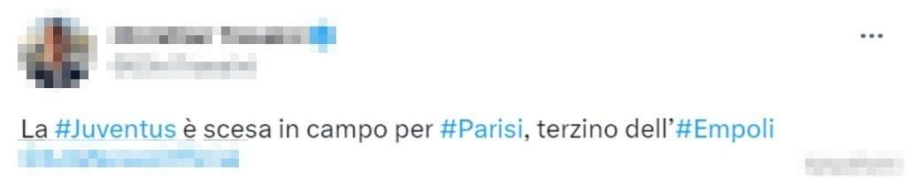 tweet mercato juve parisi 